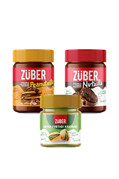 Züber Muhteşem 3’lü Deneme Paketi (Nutzilla x1, Peanutzilla x1, Antep Fıstığı...