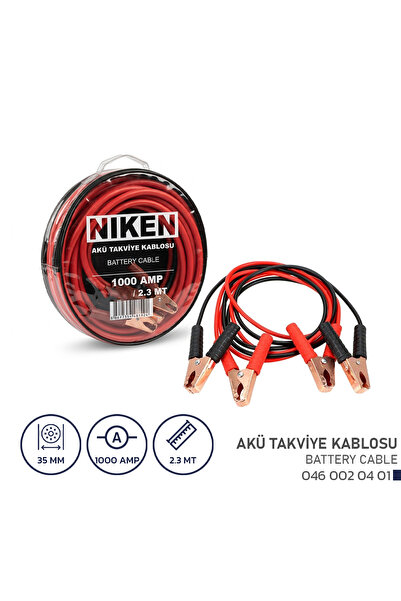 Niken Akü Takviye Kablosu 1000 Amper 2.3 MT 35 MM