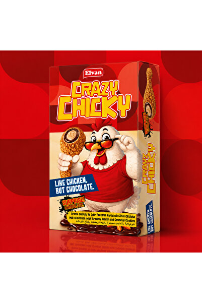 Elvan Crazy Chicky Çıtır Parçacık Kaplamalı Tavuk Budu Çikolata 57 Gr. (1 Paket)