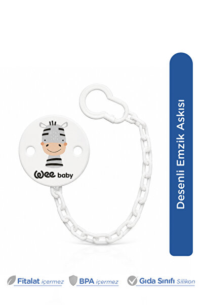 Wee Baby Desenli Emzik Askısı Gri Zebra