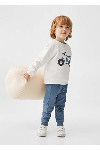 MANGO Kirik Beyaz Erkek Bebek Sweatshirt 47091268