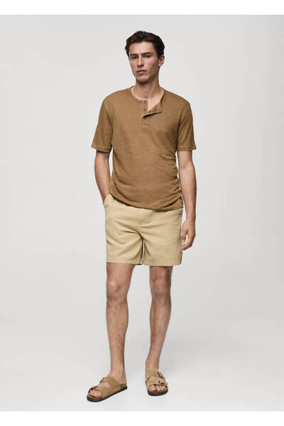 MANGO BEIGE Erkek T-Shirt 77050597