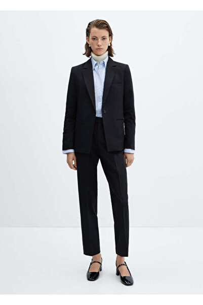 MANGO Woman Shiny Blue Women's Blazer Jacket 57040365