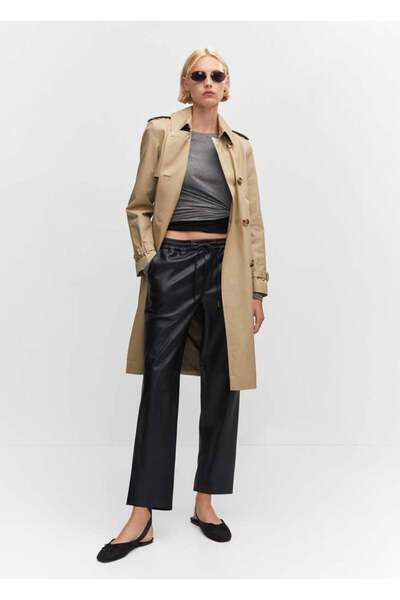 MANGO Woman Women's Black Trousers - Model57055139