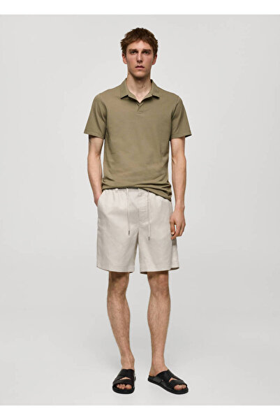 MANGO KHAKI Erkek  Polo Yaka T-shirt 77180585