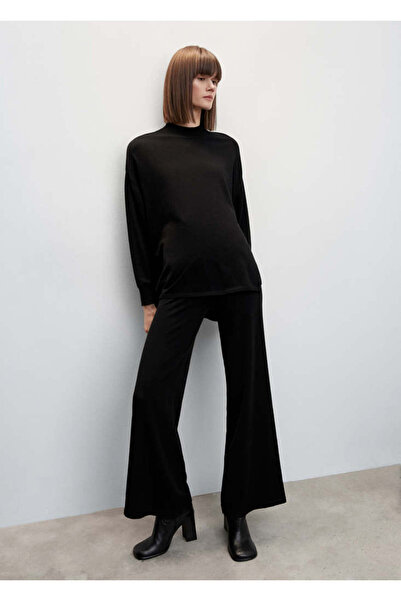 MANGO Woman Black Women's Trousers 47071284