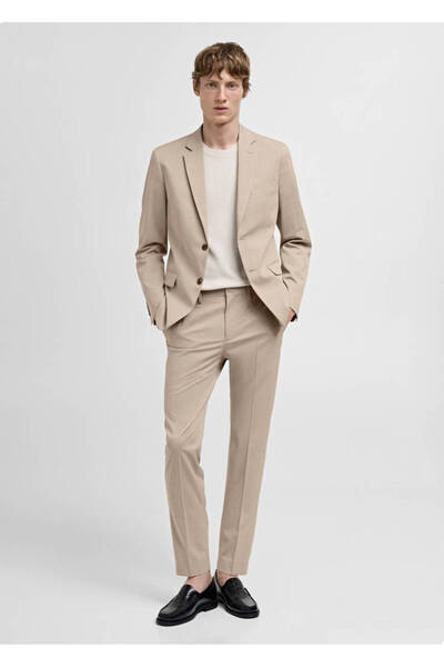 MANGO Woman Beige Men's Trousers 77000580