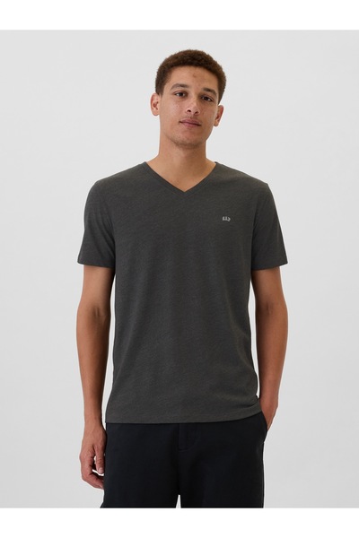 GAP Pánské tričko velikosti XL, barva CHARCOAL HEATHER, 100% bavlna
