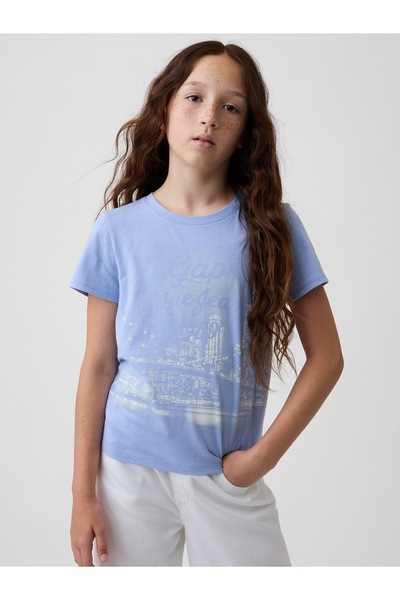 GAP GRAPHIC TEE AIR STREAM BLUE