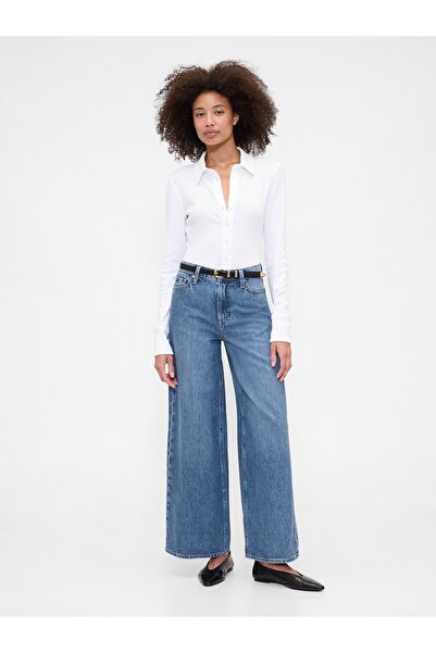 GAP Pantaloni largi din denim, spălare medie