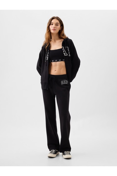 GAP Γυναικείο μαύρο λογότυπο Bootcut Fleece Φούτερ