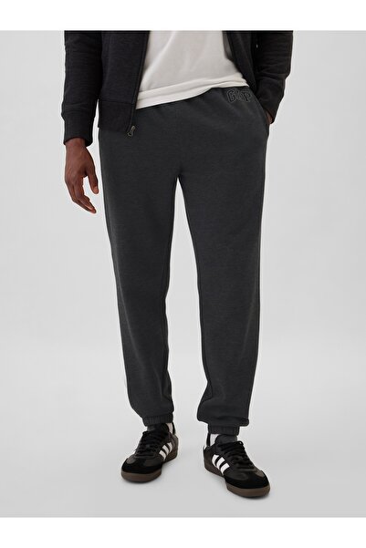 GAP Erkek Koyu Gri Logo Fleece Jogger Eşofman Altı