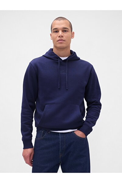 GAP Erkek Lacivert Relaxed Mini-Logo Sweatshirt
