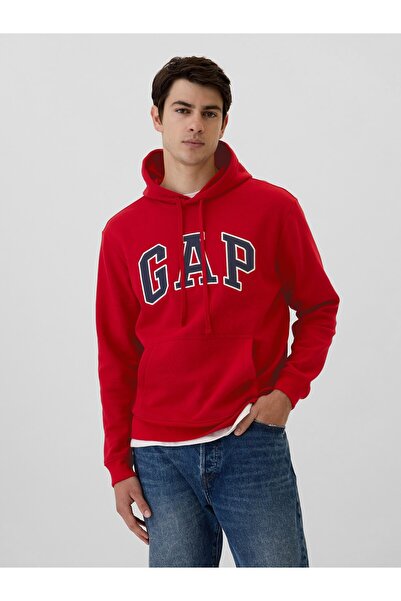 GAP V-Heritage Logo SNL 674148 Férfi Kapucnis Sweatshirt Piros