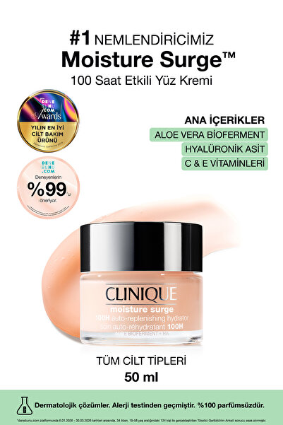 Clinique Moisture Surge™ 100 Saat Etkili Nemlendirici Yüz Kremi 50ml | Aloe V...