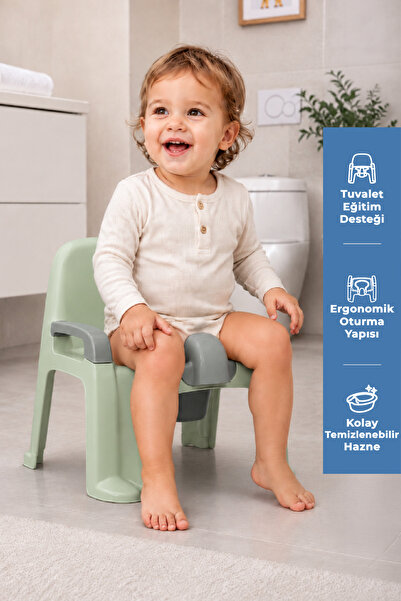 Babyjem Afacan Lazımlık Ergonomik Tuvalet Eğitimi Yardımcısı Soft Yeşil