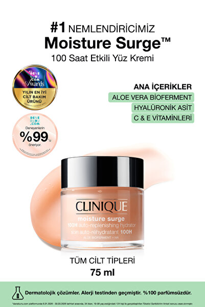 Clinique Moisture Surge™ 100 Saat Etkili Nemlendirici Yüz Kremi 75ml | Aloe V...