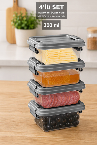 Meleni Home 4 Pieces 300ml Organizer Box - Kitchen Drawer Organizer with Lock...