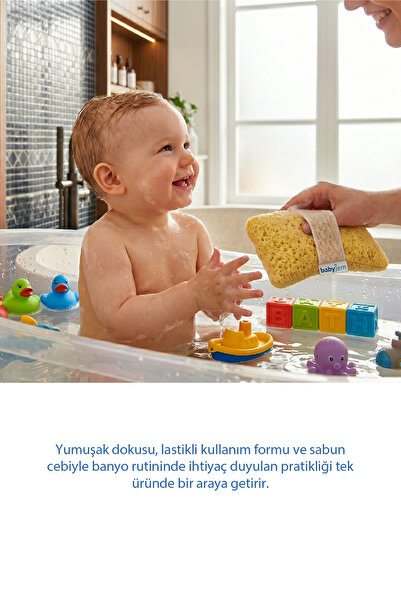Babyjem Soft Lastikli Bebek Yıkama Banyo Süngeri