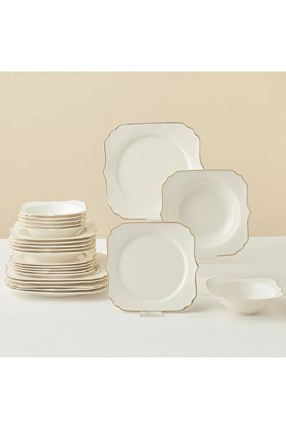 Karaca Stream Bone Vintage 24-piece dinnerware set for 6 people, gold