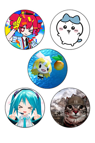 Punky Store Trend-9 Karışık Tasarım 15’li Rozet Seti – Anime, Kedi, Oyun ve E...