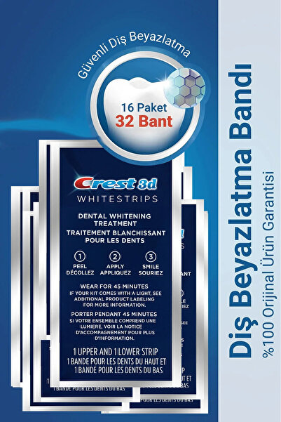 Crest 3d Whitestrips Dental Whitening Diş Beyazlatma Bantları 16 Paket (32 Bant)