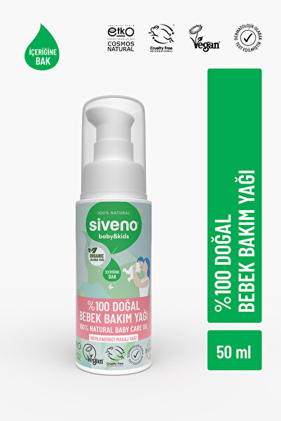 Siveno %100 Doğal Bebek Yağı Organik Jojoba Bakım Masaj Yağı Parafinsiz Bitki...