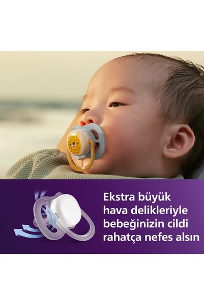 Philips Avent Ultra Air Emzik, Ortodontik, 0-6 Ay, Erkek, SCF080/23