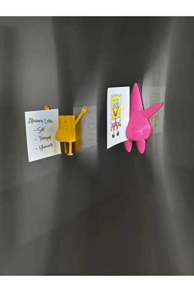 DECOROMA Sünger Bob ve Patrick 3D Buzdolabı Magnet Seti (2’li)