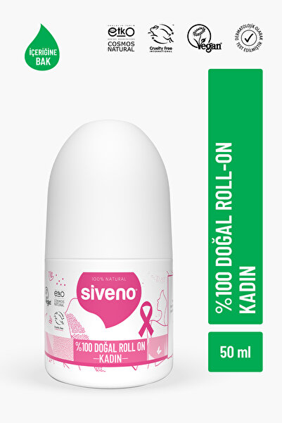 Siveno %100 Doğal Roll On Kadın Deodorant Ter Kokusu Önleyici Bitkisel Leke B...
