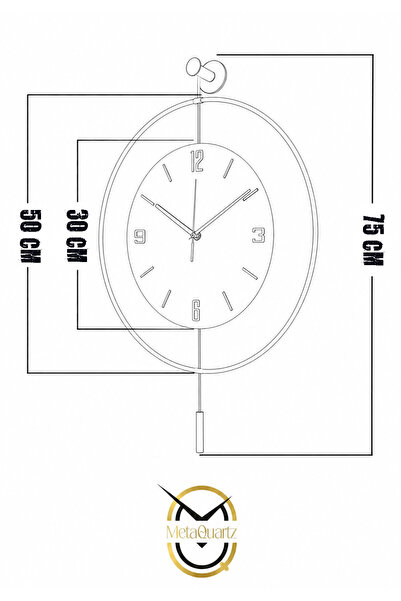 MetaQuartz Aksesuar Gümüş Kristal Seri-büyük Boy(50X75CM)- Pilli Led - Modern Dekoratif Duvar Saati