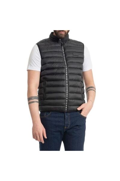 John Richmond Men's vest PADDED JACKET TREOX, Polyamide, Black, 52 EU.