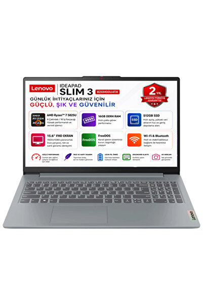 LENOVO IdeaPad Slim 3 15ABR8 AMD Ryzen 7 5825U 16GB 512GB SSD Freedos 15.6" F...
