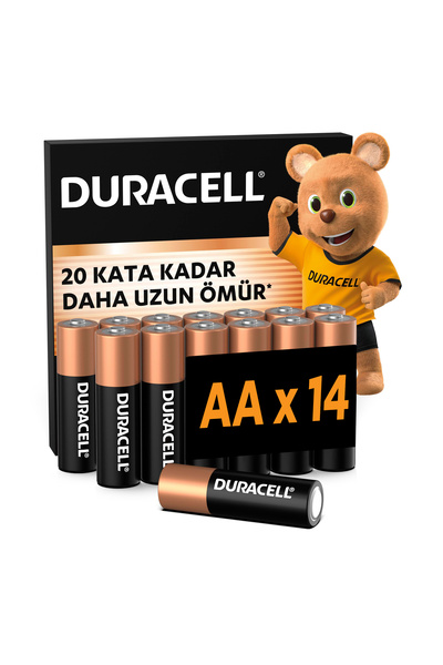 Duracell Alkalin AA  Kalem Pil, 1,5V (LR03 / MN2400), 14'lü Paket