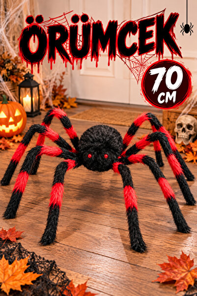 Huzur Party Store Kırmızı Siyah Renk Kırmızı Gözlü Örümcek Halloween Partisi ...