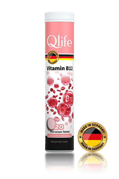 Qlife Vitamin B12 Effervescent Tablets Vitamin B12 İçeren Efervesan Tablet Takviye Edici Gıda