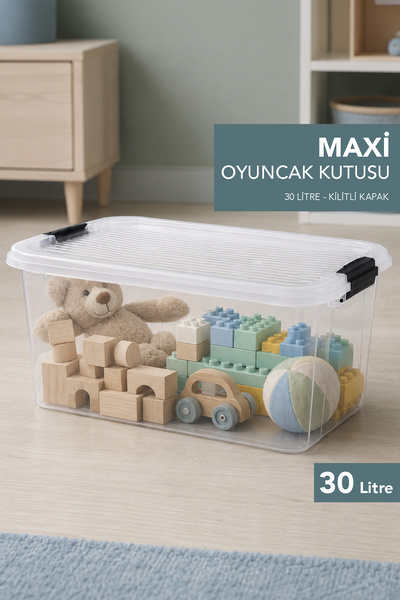 Meleni Baby Decorative Storage Box - Baby Room Organizer with Locking Lid Toy...