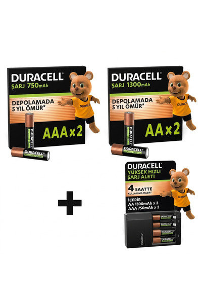 Duracell Cef 14 Pilli Şarj Cihazı Ve Şarj Edilebilir 4 Adet 750 Mah Aaa Ve 4 ...