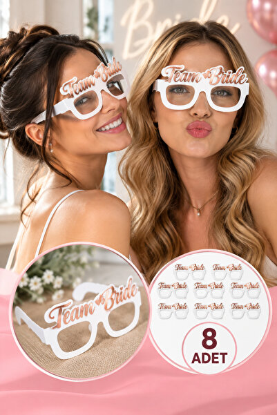 Huzur Party Store 8 Pieces Bride Concept Glasses Rose Gold Color Team Bride W...