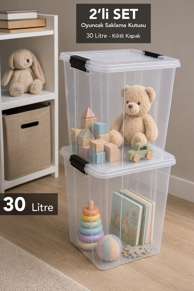 Meleni Baby 2'li Derin Oyuncak Kutusu - Bebek Çocuk Odası Oyuncak Saklama Kut...