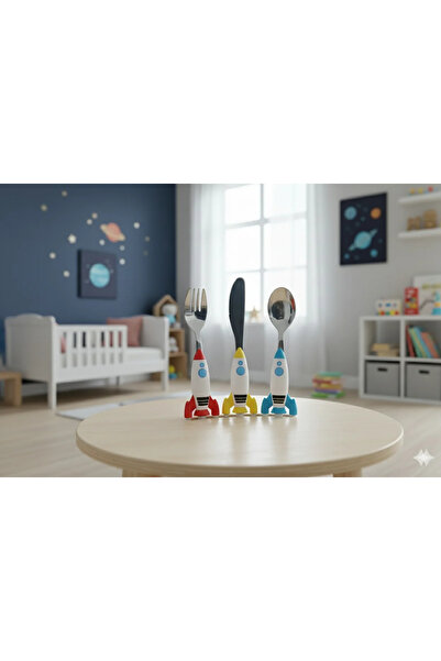 Porland Mini Rocket Kids Cutlery Set 3 Pieces