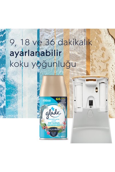 Glade Oda Kokusu, Otomatik Sprey Yedek, 2'li Paket, Okyanus Sessizliği 269ml (2 Yedek)