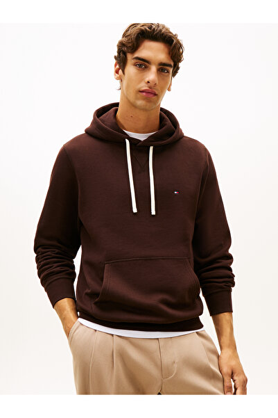 Tommy Hilfiger MW0MW39997 ESS Εποχιακό Φλις Φούτερ με Κουκούλα HJT Σοκολατί
