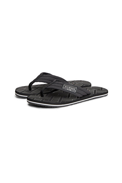 Tommy Hilfiger FM0FM06004 ΣΑΝΔΑΛΙ ΠΑΡΑΛΙΑΣ ΜΕ ΣΧΕΔΙΟ ΣΗΜΑΙΑΣ BDS Μαύρο