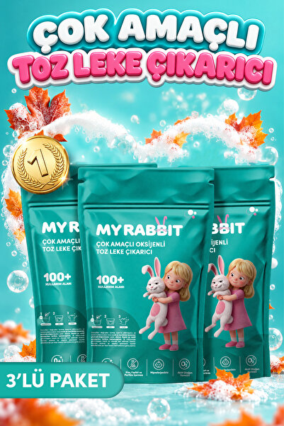 My Rabbit! Çamaşır Ve Yüzey Için Çok Amaçlı Oksijenli Toz Leke Çıkarıcı ve be...