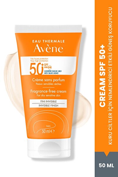Avene Cream SPF 50+ Kuru Ciltler için Güneş Kremi Yüksek Koruma ve Nemlendiri...