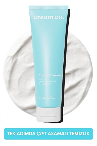 Cream Co. pH dengeli Krem Yüz Makyaj Temizleyici | Çift Aşamalı | Yeşil Çay Ö...