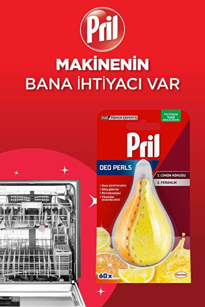 Pril Deo Pearls Bulaşık Makinesi Koku Giderici Limon Kokulu 17 G