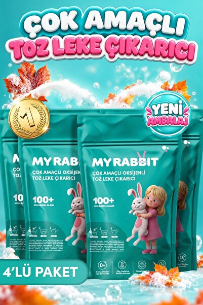 My Rabbit! Çamaşır Ve Yüzey Için Çok Amaçlı Oksijenli Toz Leke Çıkarıcı ve be...