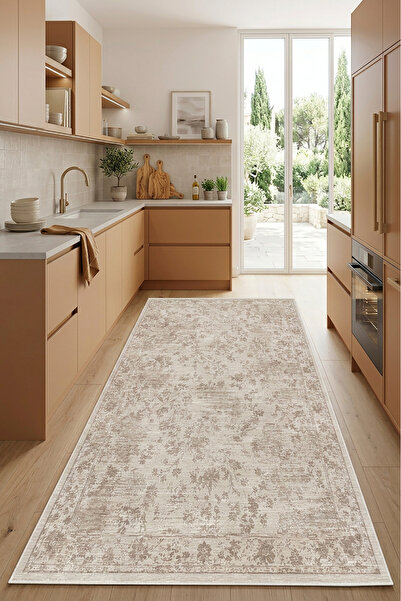 Decomia Home Dijital Kaymaz Yıkanabilir Vintage Salon Halısı Mutfak Halısı Koridor Halısı